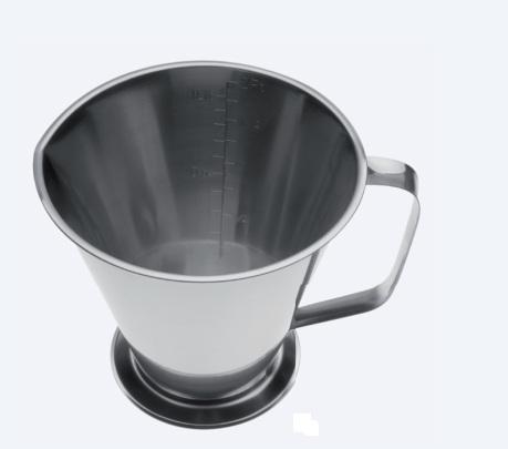 Мірки, хірургічні, градуйовані (5-10-15-20-25 мл), градація по 100 мл, висота 110 мм, ємність 0,5 л. Бренд - Asanus Medizintechnik Gmb, Німеччина